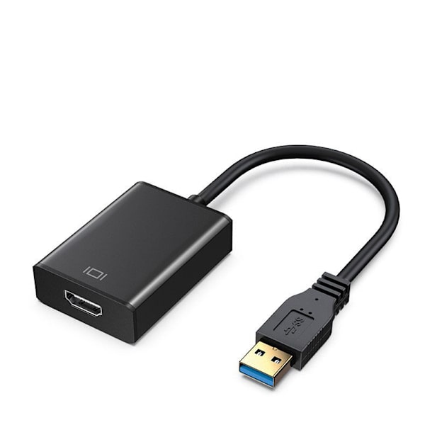 USB til HDMI-konverter, HD-videoadapter svart