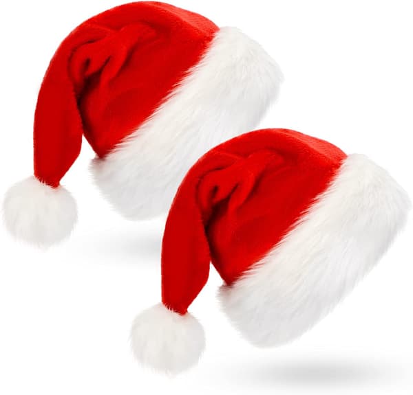 Julehat, Unisex egnet voksen plys julehat (2 stk)