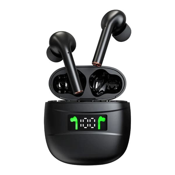 Ægte trådløse Bluetooth hovedtelefoner J3pro 9D Stereo Vandtæt Støjreducerende Sort