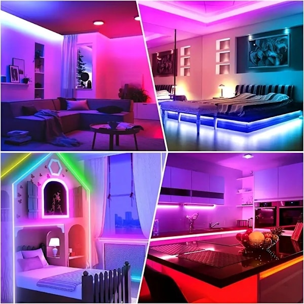 LED Lysstrip 40M Smart RGB Bluetooth Musik Controller Med 44 Taster