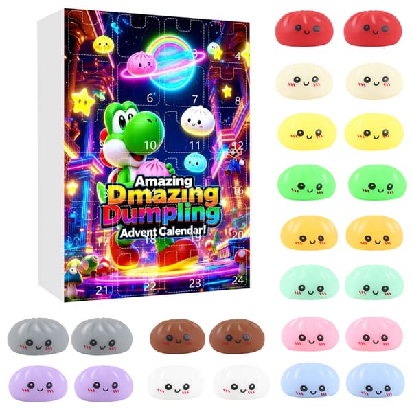 Adventskalender 2026, 24 dagar Dumplings Överraskning Squishies Leksaker, Julklappar