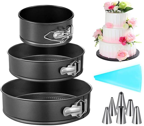 Kakeformsett, non-stick rund bakeform med avtakbar bunn