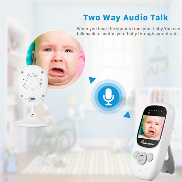 Babyalarm SP880 2,4 tommer LCD-skærm Tovejs stemmeintercom