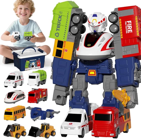Transformer magnetisk bil lekesett, transformerende robot 35 stk