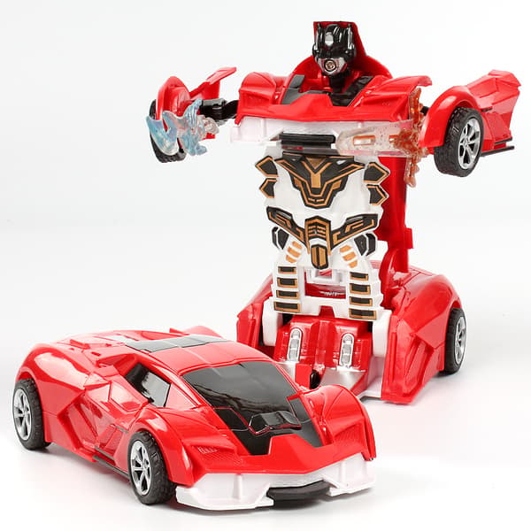 Legetøjsbil Mini transformerende legetøjsrobot (Rambo-Rød)