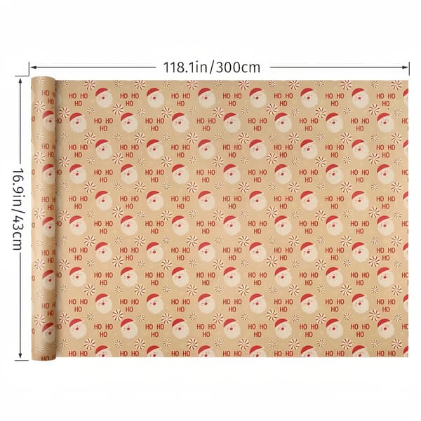Julklappspapper Jultomtemönster 43CMX 300CM