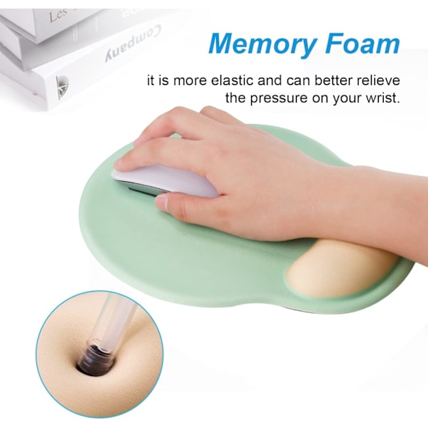 Ergonomisk musmatta med gelhandledsstöd (grön)