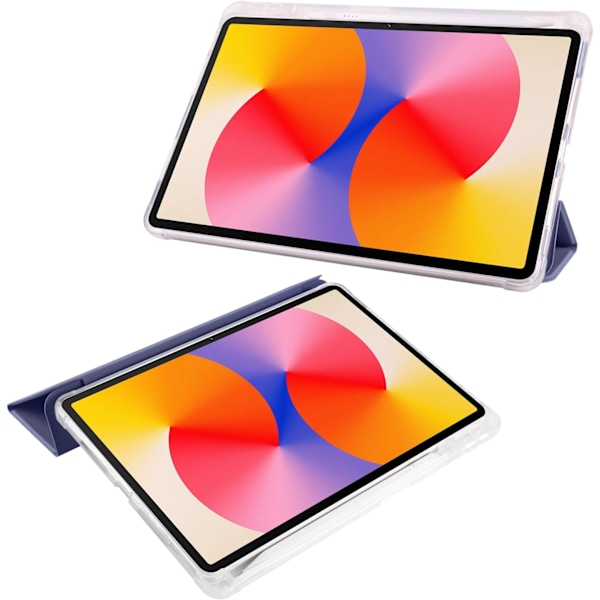 Fullständigt Skydd Transparent Baksida Ställfodral för Xiaomi Redmi Pad Pro 12.1 Tum med Auto Wake/Sleep Funktion Blå