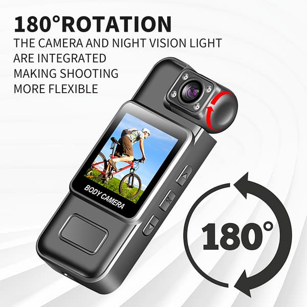 1080P Bærbart Kompakt Kamera med 180° Roterbart Objektiv