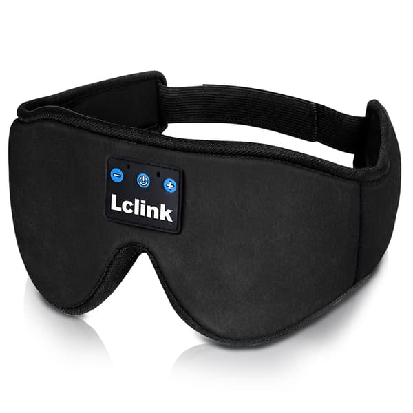 Bluetooth Søvn 3D Øjenmaske Opkald Ice Silke Lur Musik Sort