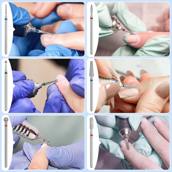 Nagelborrbitar 6 st Smärgel Nagelpoleringsborrbitar