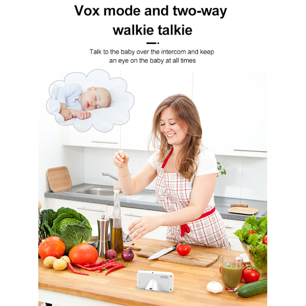 C4 Babyalarm 3,5 tommer HD Night Vision Tovejs intercom Overvågning