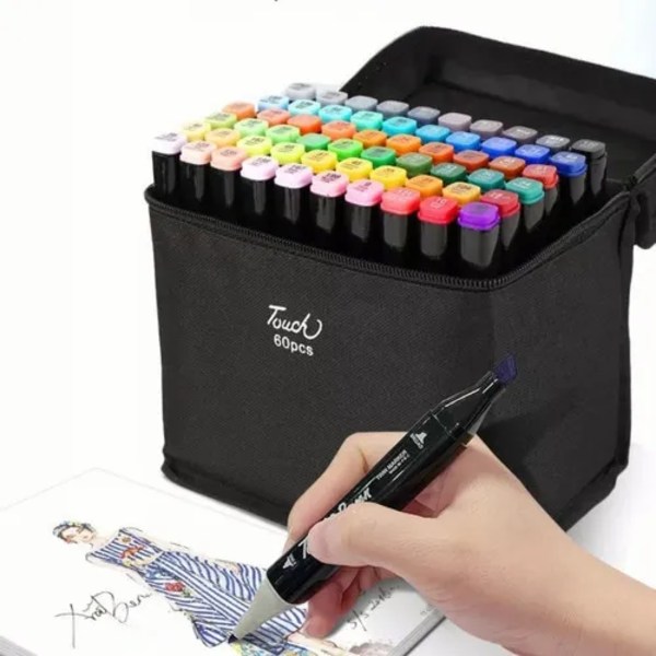 Färgade Markers 60 Enheter Dubbel Spets