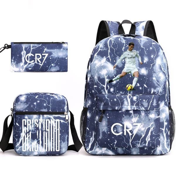 Cr7 Student Skolryggsäck Tredelat Set G