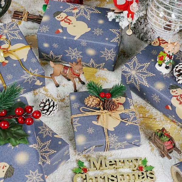 Julklappspapper Jul Snögubbe mönsterpapper (43CMX 300CM)