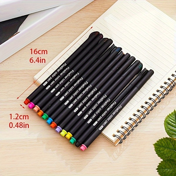 Färgglada fineliner ritpennor, 0,4 mm nålrör 48 färger