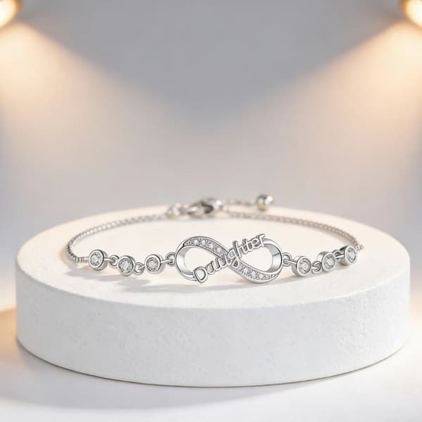 Armband, oändlig kärleksslinga, justerbart, Presenter till dotter