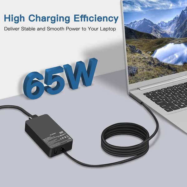 65W Microsoft Surface Laptop Notebook-lader Kompatibel med Surface Pro 8 X 7 6 5 4 3
