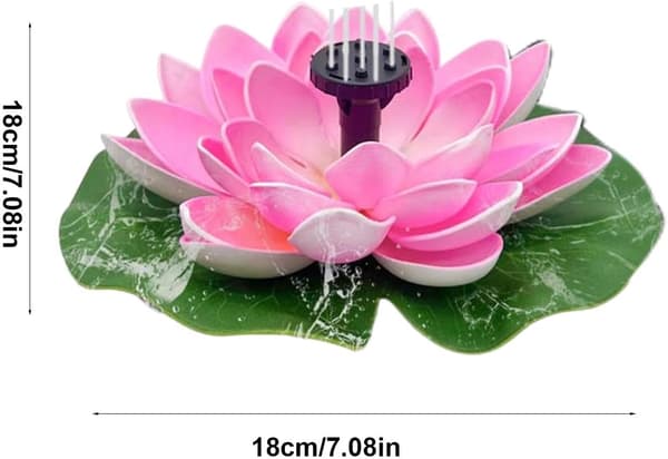 Rosa Lotus Solfontän, USB-driven Fågelbad Dammpump