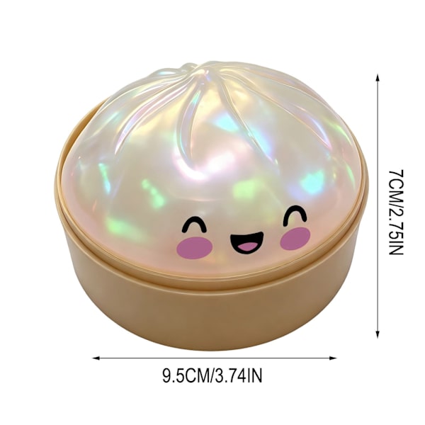 2-pack Dumpling Squishy Stressboll, Glitterboll Squishy, Sensorisk Klämleksak för Stresslindring