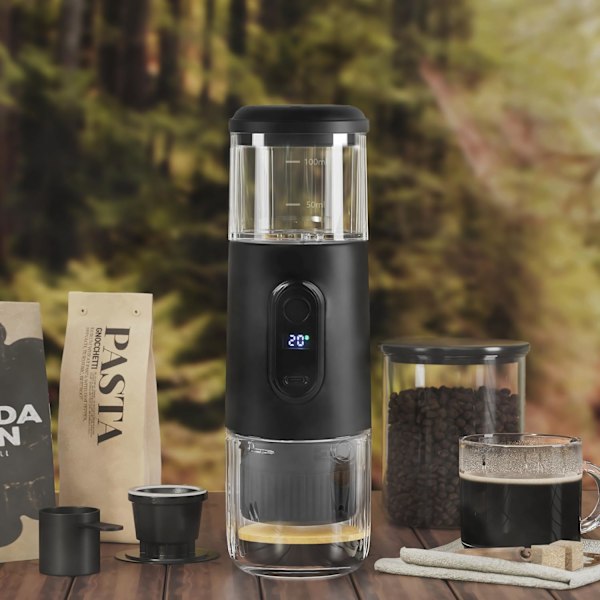 Bärbar Kaffemaskin 3 I 1 Pumptyp Extrahera Koncentrerat Pulver Kapsel Dubbel Användning Beige