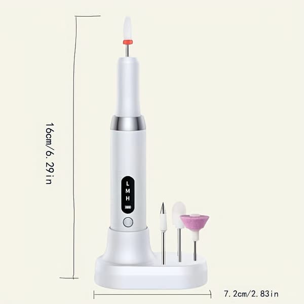 Elektrisk negleslibemaskine til manicure, pedicure, eksfoliering (hvid)