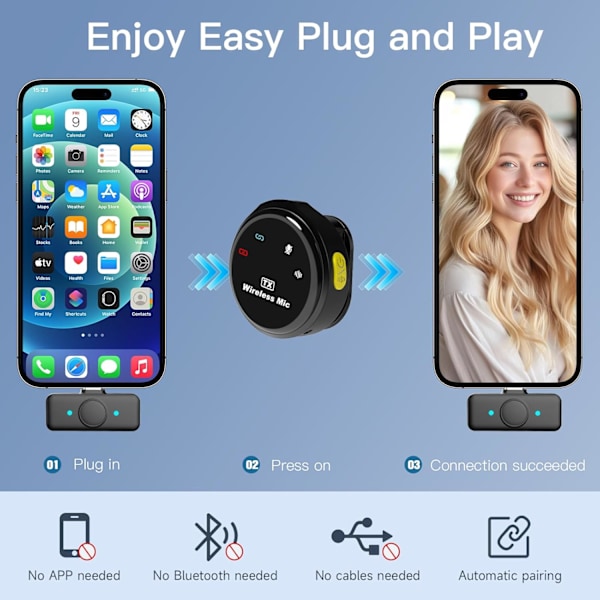 Lavalier Mikrofon Trådløs Støjreduktion Til Opladningsetui Plug And Play Egnet Til Android Type-C Interface