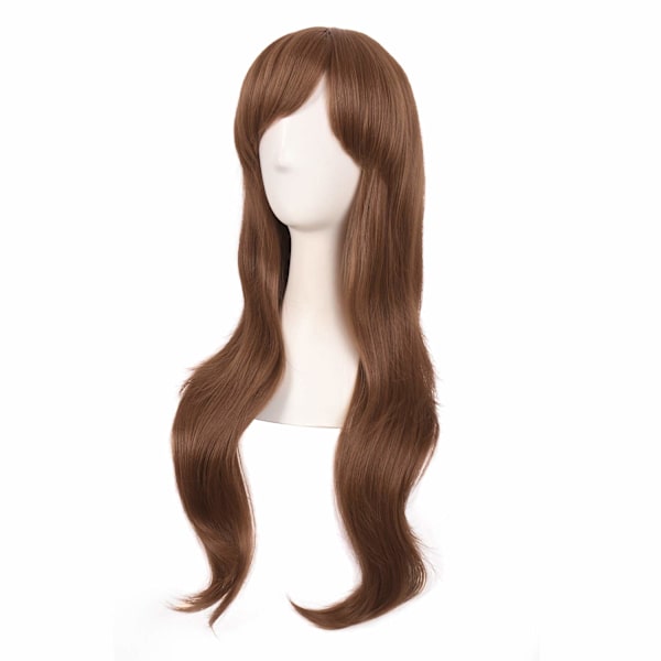 Peruk Anime lång lockig peruk 70CM (Brun Kamel)