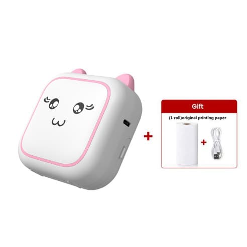 Bærbar termisk printer M5 Pink (med en rulle trykpapir)