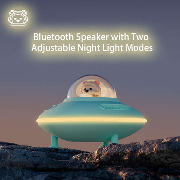Bluetooth-högtalare med nattlampa Bluetooth 5.4 och Aux- och TF-kortingång Blå