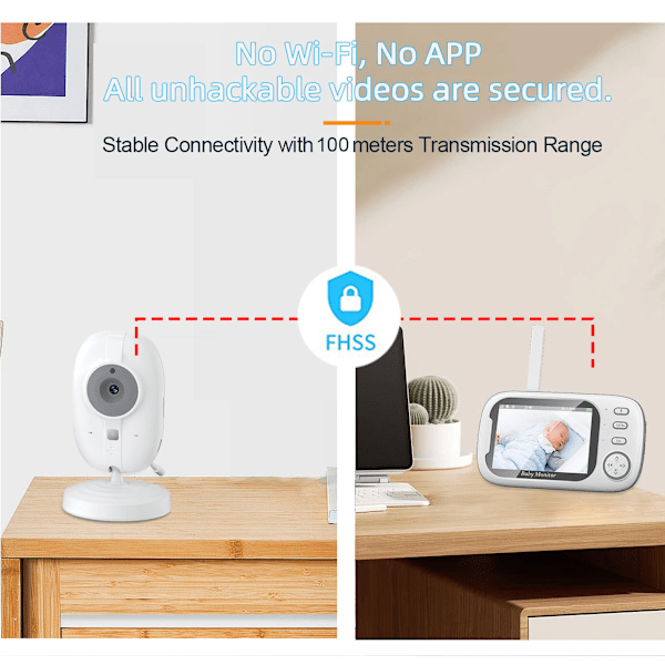ABM600 babyalarm hjem intelligent overvågning mobiltelefon fjernovervågning tovejs stemme infrarød nattesyn