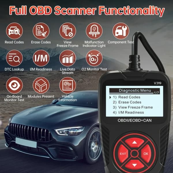 OBD2 Scanner Diagnostic Tool V319, Check Engine Code Reader til alle OBD II-køretøjer siden 1996