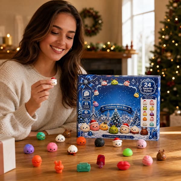 Adventskalender 2026, 24 dagars överraskande Squishies-leksaker, julklappar