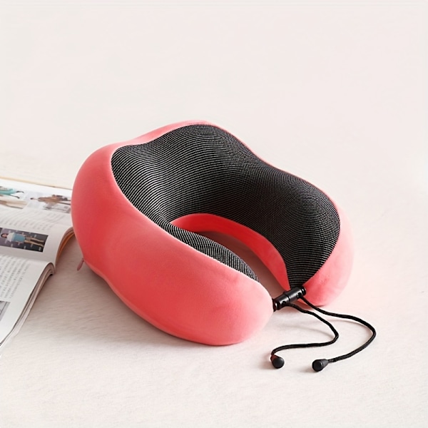 Ergonomisk U-formad Resekudde i Memory Foam Rosa