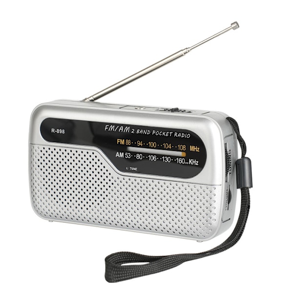 Uppladdningsbar Handvevsradio Soldriven Radio Med Multifunktionskortplats Silver