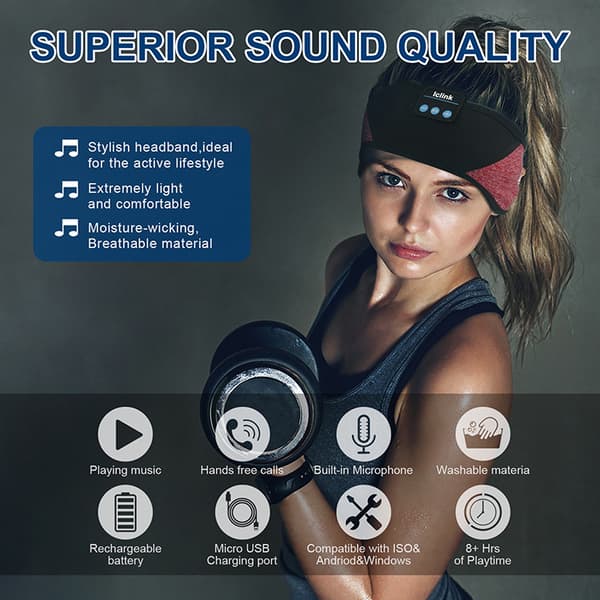 Langaton Bluetooth Urheilupanta Silmämaski Punainen ja Musta Yhdistelmä
