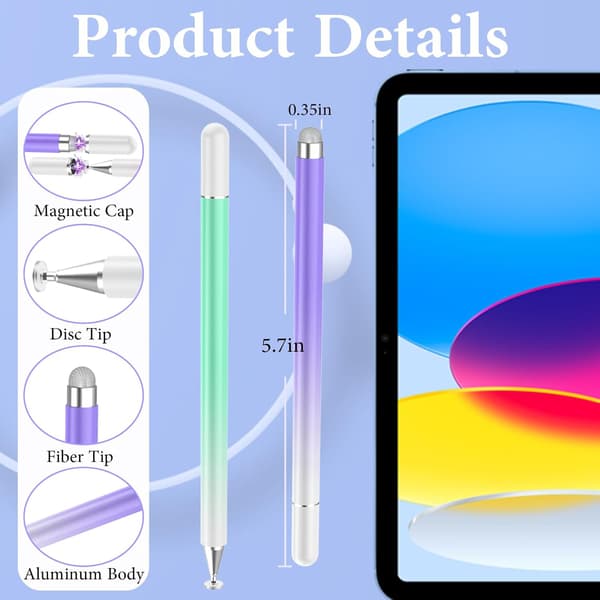 Stylus Pen til iPhone/iPad/Android/Microsoft (sort)