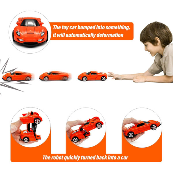 Legetøjsbil Mini Porsche Transformerende Robot er (Lilla)