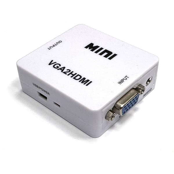 VGA til HDMI-konverter, HD-lydadapter Hvit