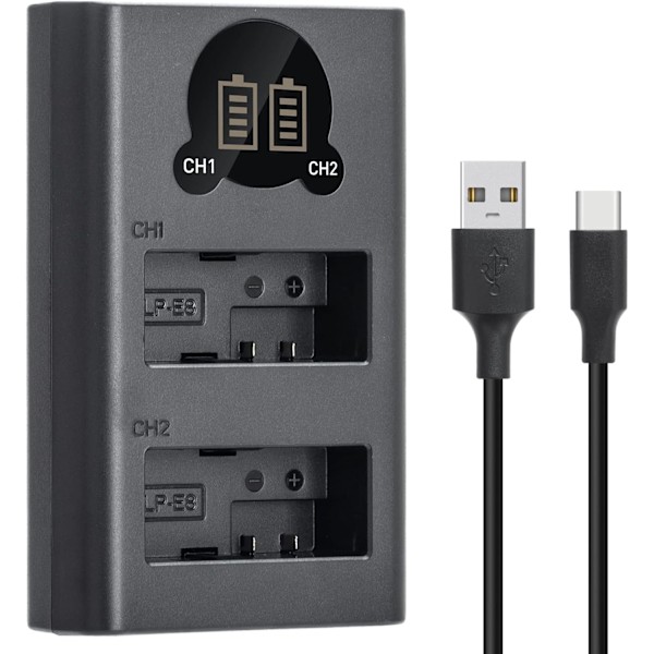LP-E8 Batterioplader til Canon EOS Rebel T2i T3i T4i T5i 550D 600D 650D 700D Kiss X4 X5 X6i X7i Kameraer