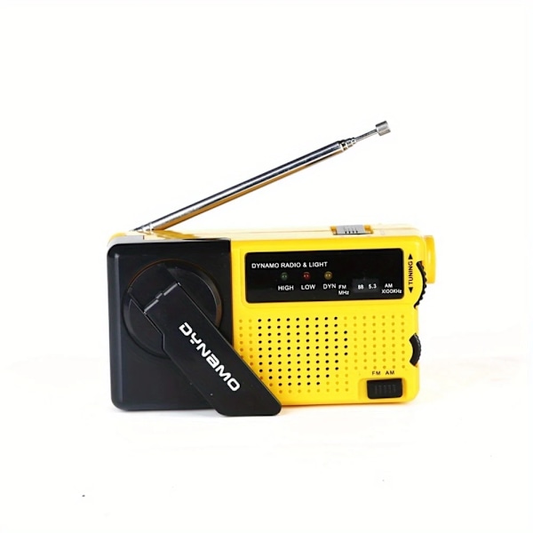 Bärbar Nödradio med Handvev Am/Fm/Noaa, Väderkanaler med LED-Ficklampa och Siren