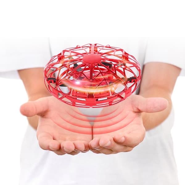 Flyvende bold, mini boomerang drone, UFO sensorfly (rød)