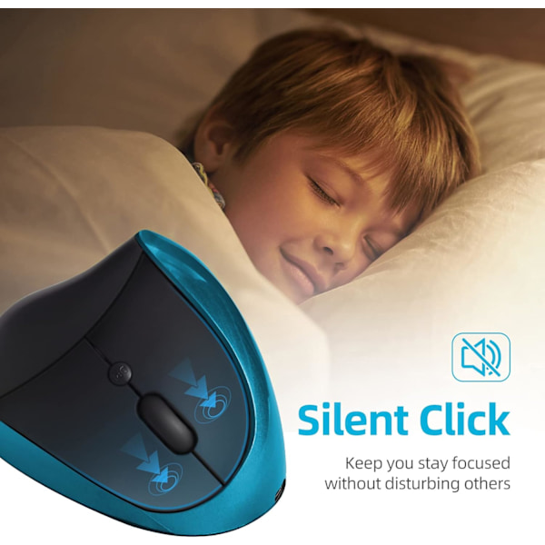 Trådløs 2.4G Ergonomisk Vertikal Mus sort