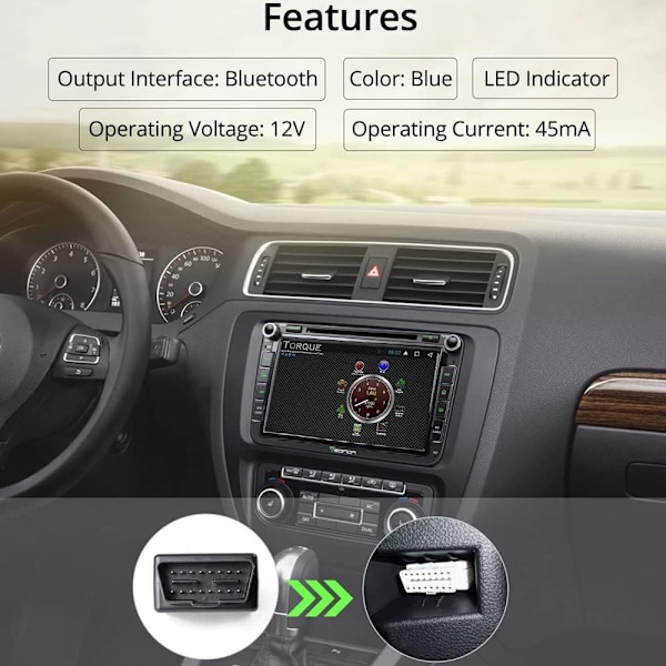 OBD2 Bil Diagnostik Bluetooth Skanningsverktyg Bil Diagnostik Adapter