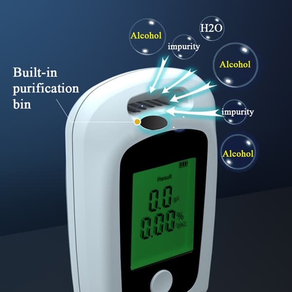 Alkoholtester høj præcision, USB genopladelig (sort)