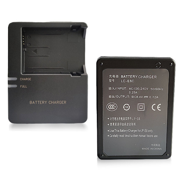 Lader for Canon EOS 550D 600D 650D 700D LC-E8 Batteri