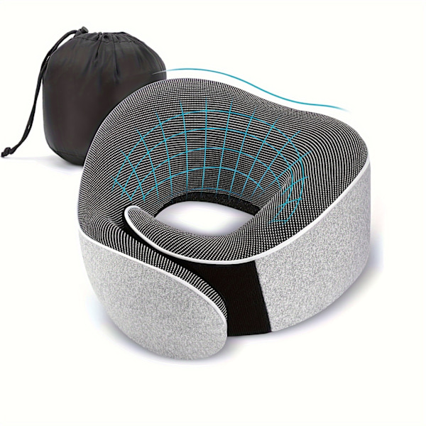 Bärbar Stödkudde Ergonomisk Rese Nackkudde Grå