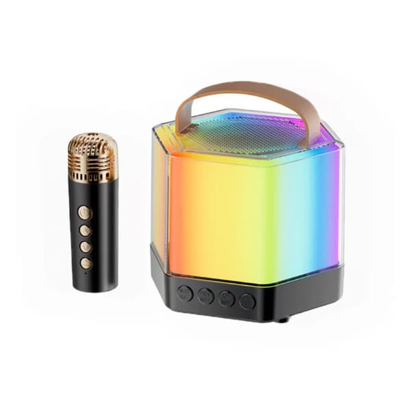 Mini Karaoke-laite lapsille, Bluetooth-kaiutin yhdellä mikrofonilla (musta)