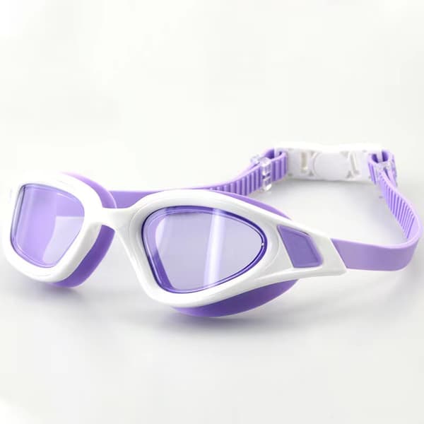 Uimalasit, teräväpiirtolasit, silikoni (valkoinen-violetti)