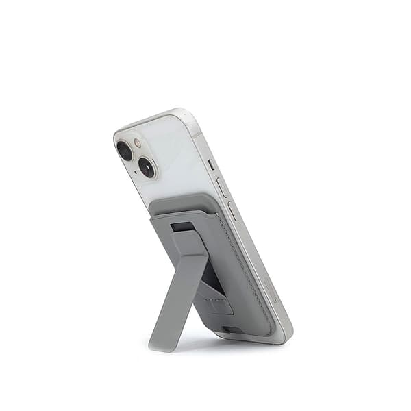 Magnetisk plånbok 2 i 1 korthållare och justerbart telefonstativ (grey)